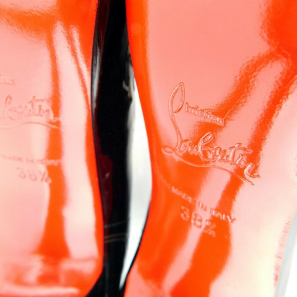 CHRISTAIN LOUBOUTIN Black Laser Cut D'orsay Pumps 38.5 - Picture 7 of 10